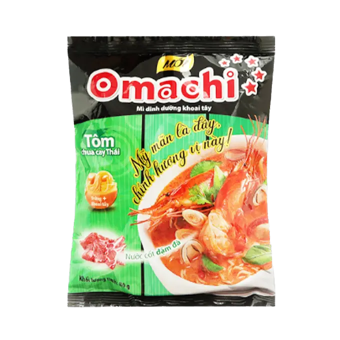 Mì khoai tây Omachi tôm chua cay Thái gói 80g